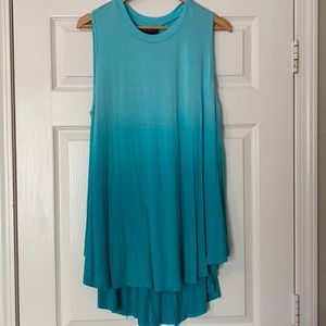 NWT Lane Bryant Sleeveless Teal Ombré Long Shirt